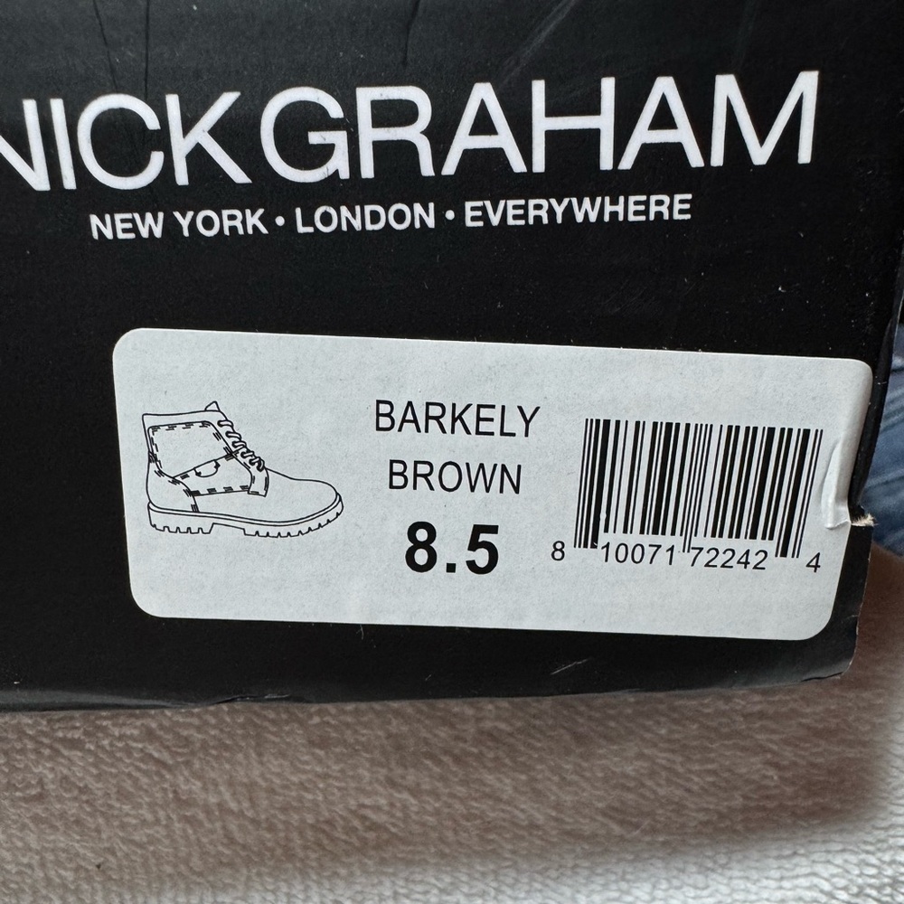 Nick Graham Barkley Lace Up Ankle Boots 8.5 - Picture 10 of 10